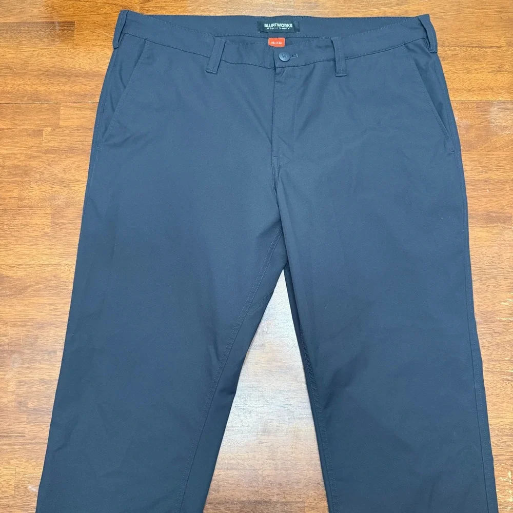 Bluffworks Ascender Pants Mens 38x32 Navy Blue Regular Fit Technical Travel